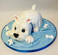 Carved novelty Digby the Dog cake