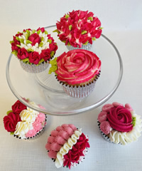 Teenager cupcake piping skills