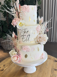 Blush and Gold Boho — Buttercream Wedding Cake by Catherine Scott