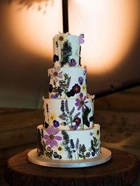 Mauve Edible Wild Flowers — Buttercream Wedding Cake by Catherine Scott