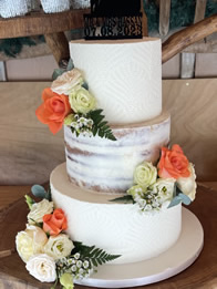Patterned Buttercream and Semi Naked — Wedding Cake by Catherine Scott