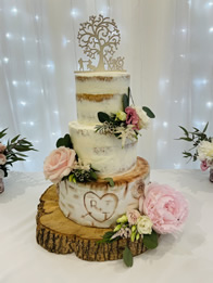 Semi Naked and Birch Log Sugarpaste — Wedding Cake by Catherine Scott