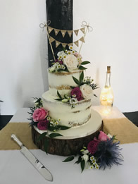 Semi-Naked Two-Tier Wedding Cake by Catherine Scott