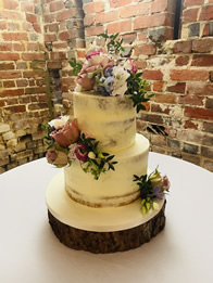 Semi-Naked Two-Tier Wedding Cake by Catherine Scott