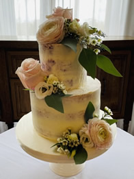 Semi-Naked Two-Tier Wedding Cake by Catherine Scott