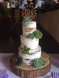 Semi-Naked Three-Tier Wedding Cake by Catherine Scott