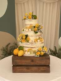 Summery Citrus — Semi-Naked Wedding Cake by Catherine Scott