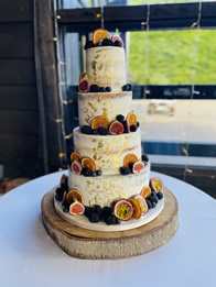 Autumn Fruits — Semi-Naked Wedding Cake by Catherine Scott