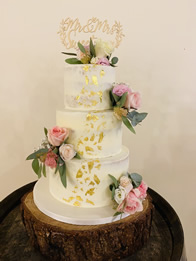 Edible Gold Leaf — Semi-Naked Wedding Cake by Catherine Scott