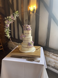 Summer Flowers and Hoop — Semi-Naked Wedding Cake by Catherine Scott