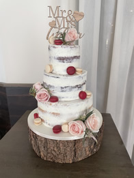 Macarons — Semi-Naked Wedding Cake by Catherine Scott