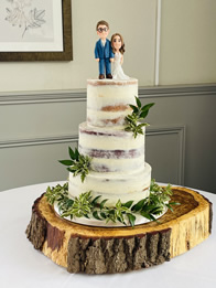 Foliage and Personalised Topper — Semi-Naked Wedding Cake by Catherine Scott
