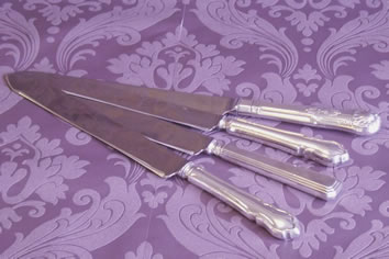Silver Celebration Cake Knives