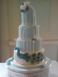 Birdcage & Peacock — Contemporary Wedding Cake by Catherine Scott
