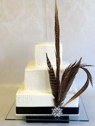 Pheasant — Contemporary Wedding Cake by Catherine Scott