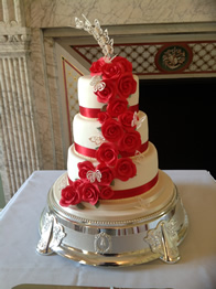 Rose & Butterfly Cascade — Contemporary Wedding Cake by Catherine Scott