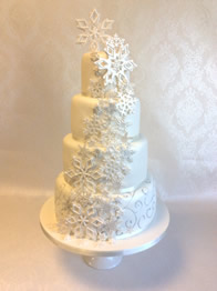 Snowflakes — Contemporary Wedding Cake by Catherine Scott