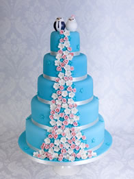 Summer Blooms — Contemporary Wedding Cake by Catherine Scott