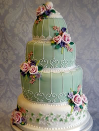 Vintage Birdcage & Wine — Contemporary Wedding Cake by Catherine Scott