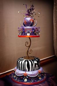 Amethyst novelty wedding cake by Catherine Scott