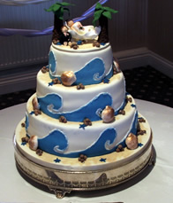 Beach novelty wedding cake by Catherine Scott