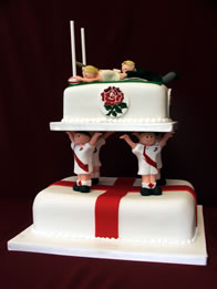 England Rugby novelty wedding cake by Catherine Scott