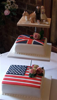 Flags and Camel novelty wedding cake by Catherine Scott