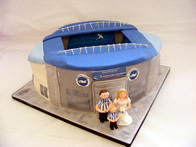 Football Stadium novelty wedding cake by Catherine Scott