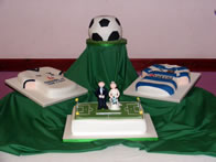 Football novelty wedding cake by Catherine Scott