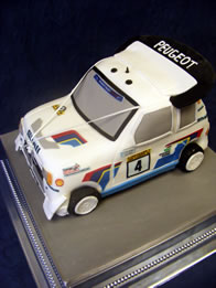 Rally Car novelty wedding cake by Catherine Scott