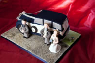 Vintage Car novelty wedding cake by Catherine Scott